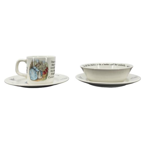 5 Piece Beatrix Potter Peter Rabbit Wedgewood Dish Set - Picture 1 of 13